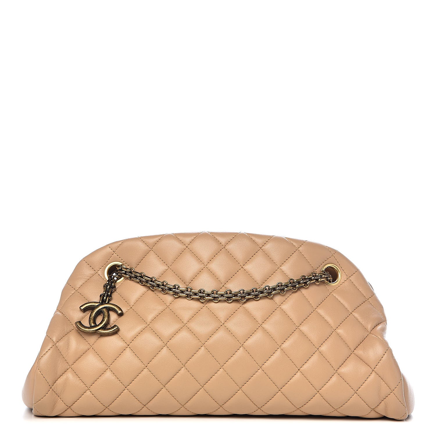 Chanel Lambskin Quilted Medium Just Mademoiselle Beige 1 of 12