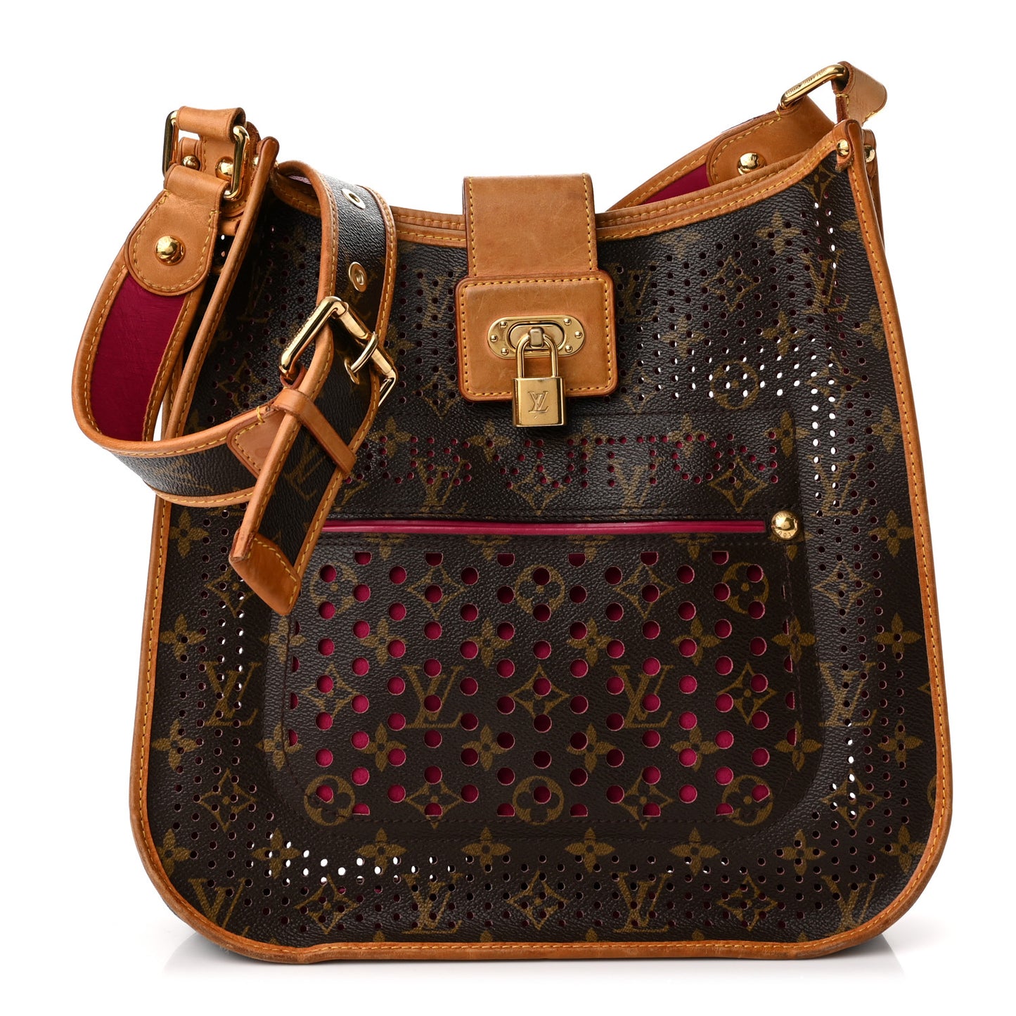 Monogram Perforated Musette Fuchsia