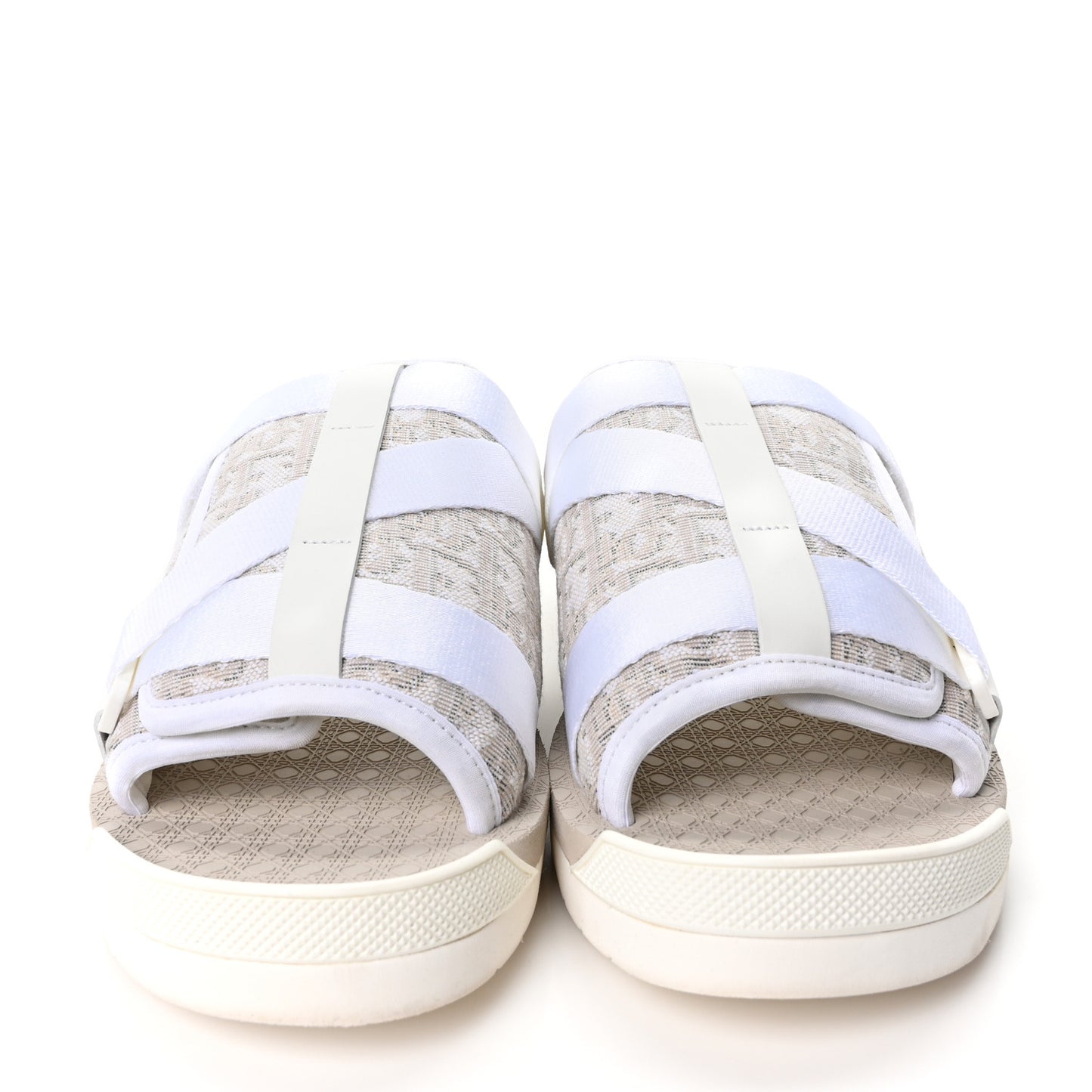 Oblique Jacquard Mens Alpha Sandals 44 White Beige