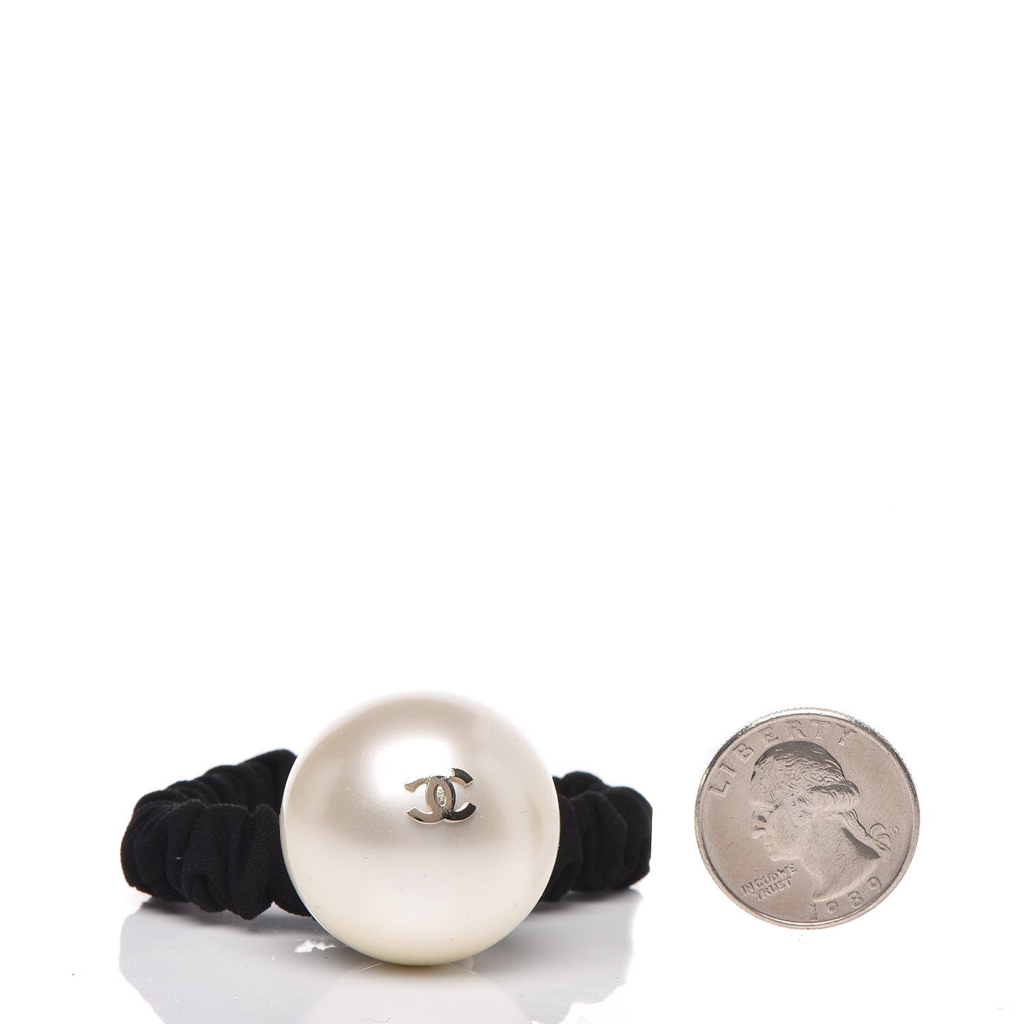 Pearl CC Hair Tie Black Gold Pearly White