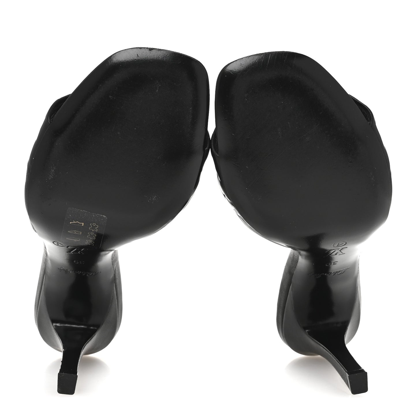 Lambskin Embossed Monogram Revival High Heel Mules 39 Black