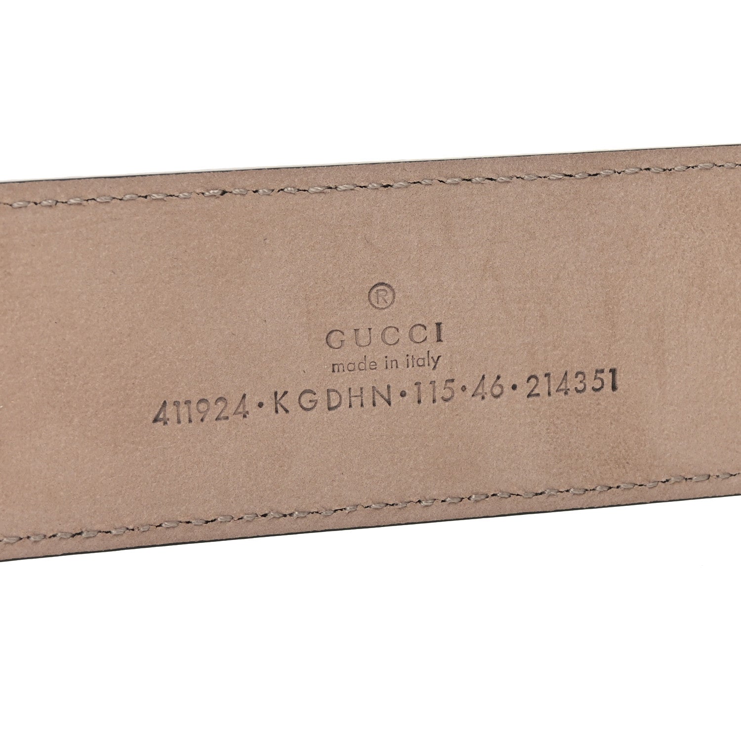Gucci GG Supreme Monogram Selleria Calfskin Interlocking G 40mm Belt 115 46 Navy 5 of 5