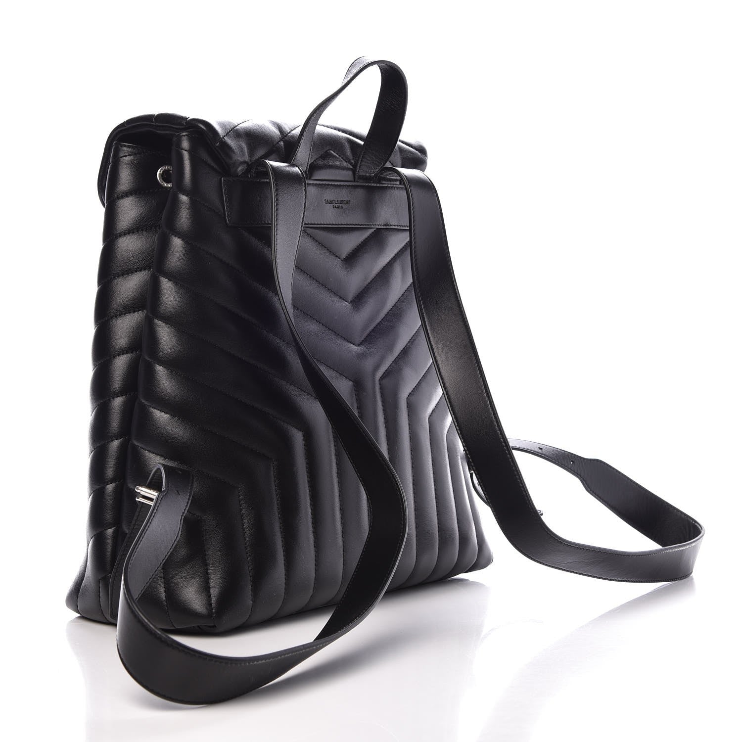 Saint Laurent Calfskin Y Quilted Monogram Medium Loulou Backpack Black 3 of 9