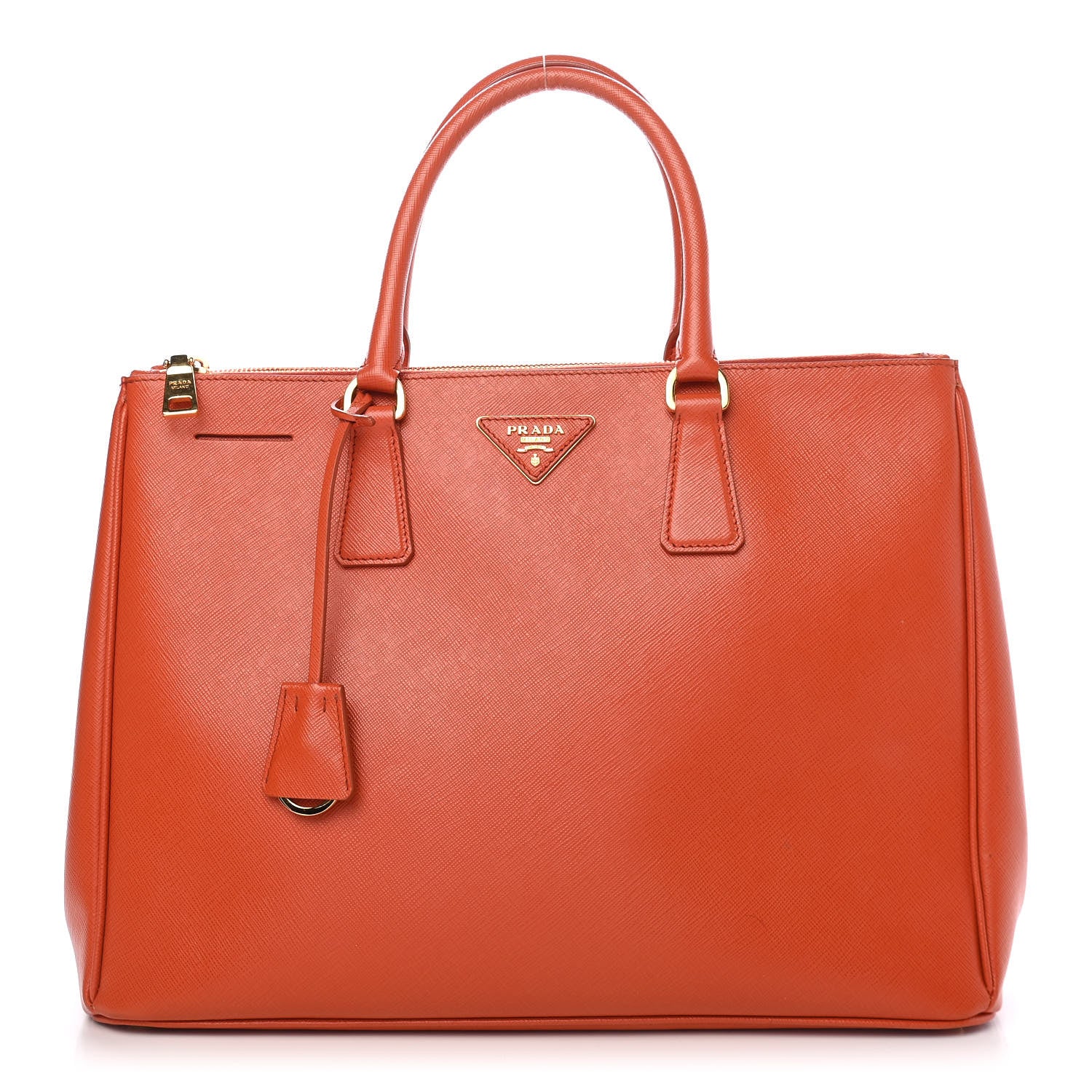 Prada Saffiano Large Galleria Double Zip Tote Papaya 1 of 10