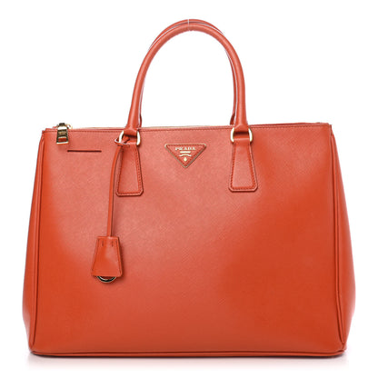 Prada Saffiano Large Galleria Double Zip Tote Papaya 1 of 10
