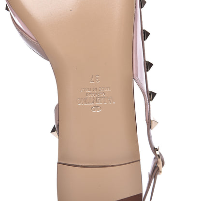 Valentino Garavani Patent Rockstud Slingback Flats 37 Water Rose Poudre 8 of 8