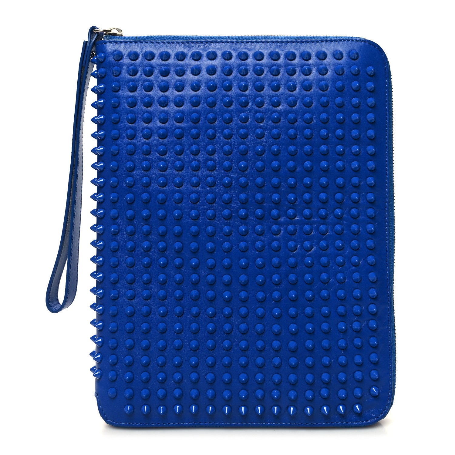 Christian Louboutin Calfskin Spiked IPad Case Blue Saphir 1 of 12