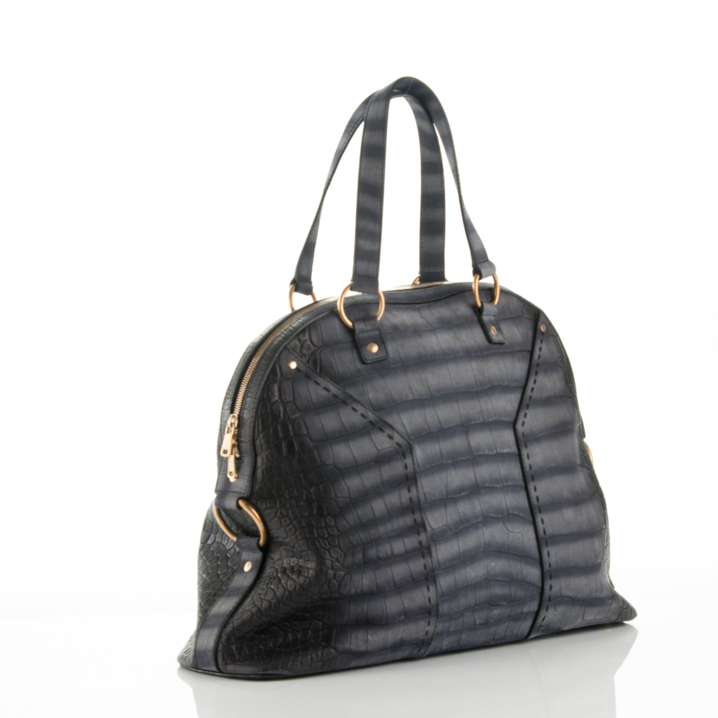 Nubuck Crocodile Embossed Oversized Muse Grey