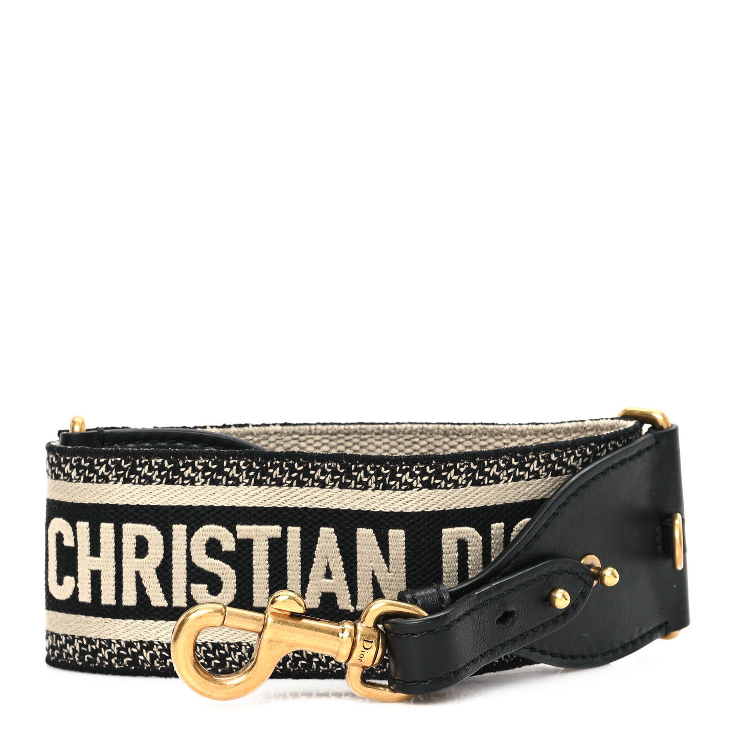 Canvas Embroidered Shoulder Strap Black