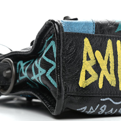Balenciaga Agneau Arena Graffiti All Over Classic Hardware Mini City Black Multicolor 8 of 9