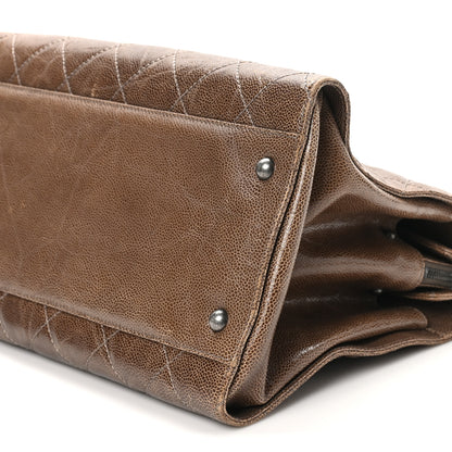 Chanel Crumpled Grained Calfskin Quilted CC Crave Tote Brown 10 of 10