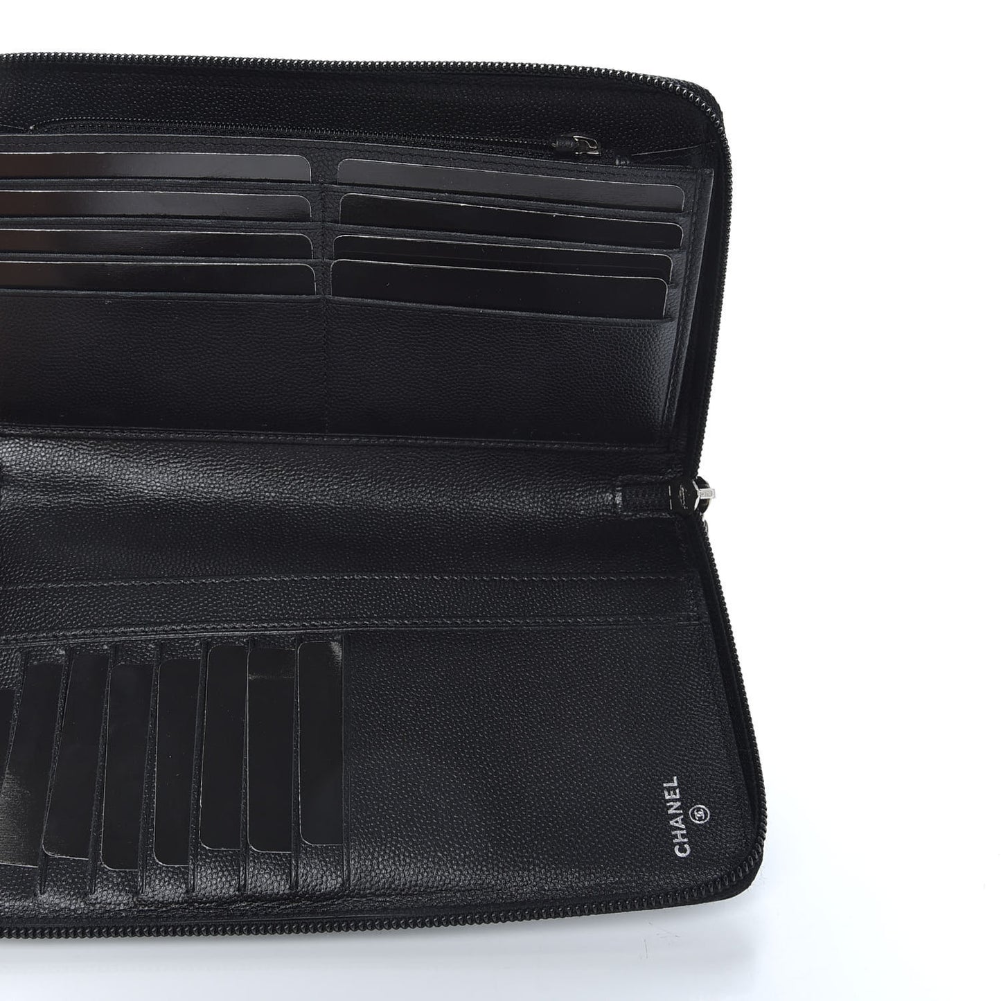 Caviar Large Sevruga Zip Around Organizer Wallet Black