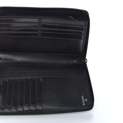 Chanel Caviar Large Sevruga Zip Around Organizer Wallet Black 5 of 8
