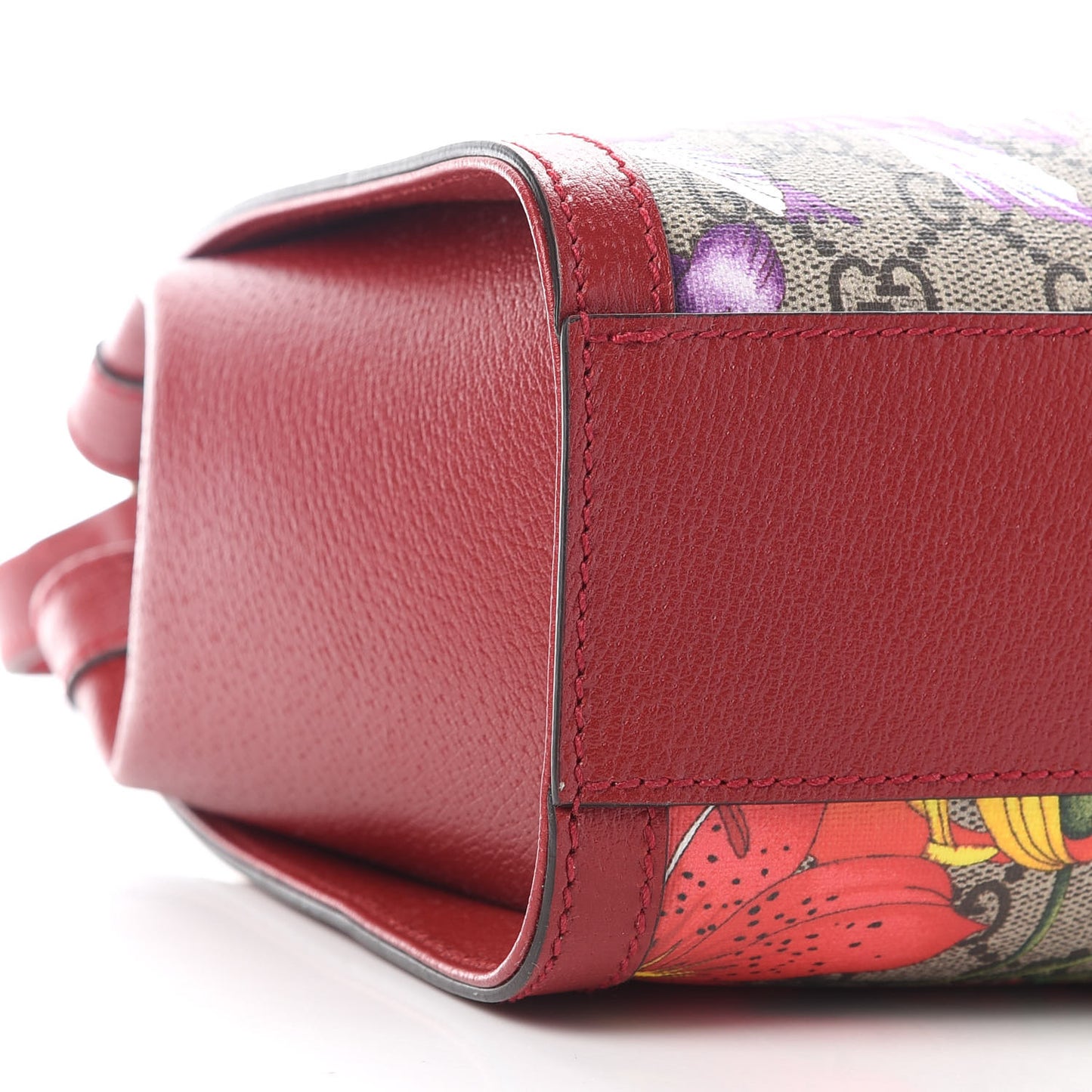 GG Supreme Monogram Flora Web Small Ophidia Tote Bag Red