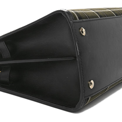 Burberry Wool Tartan Two Handle Title Bag Dark Green 8 of 11