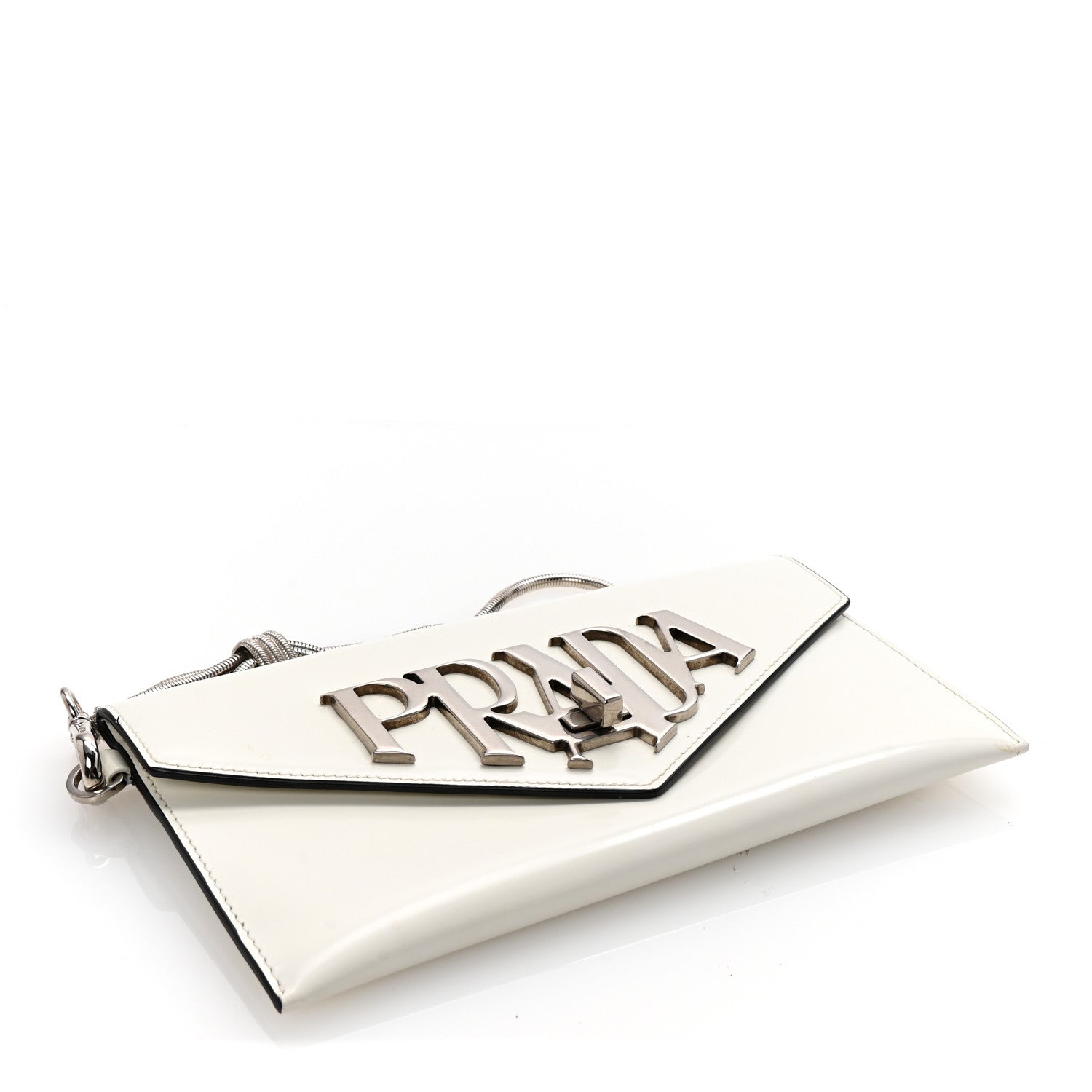 Prada Spazzolato Logo Wristlet White 1733348 – FASHIONPHILE