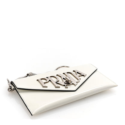 Prada Spazzolato Logo Wristlet White 4 of 7