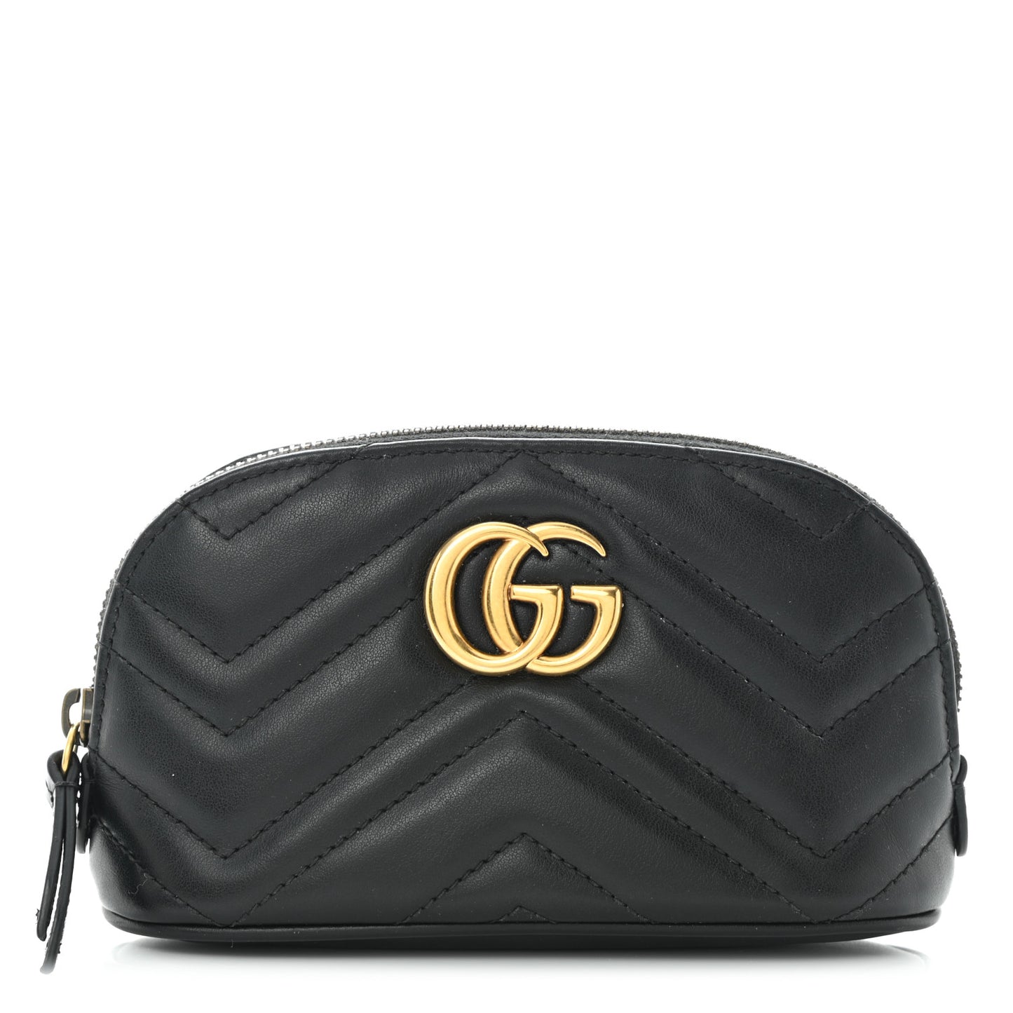 Calfskin Matelasse GG Marmont Pouch Cosmetic Case Black