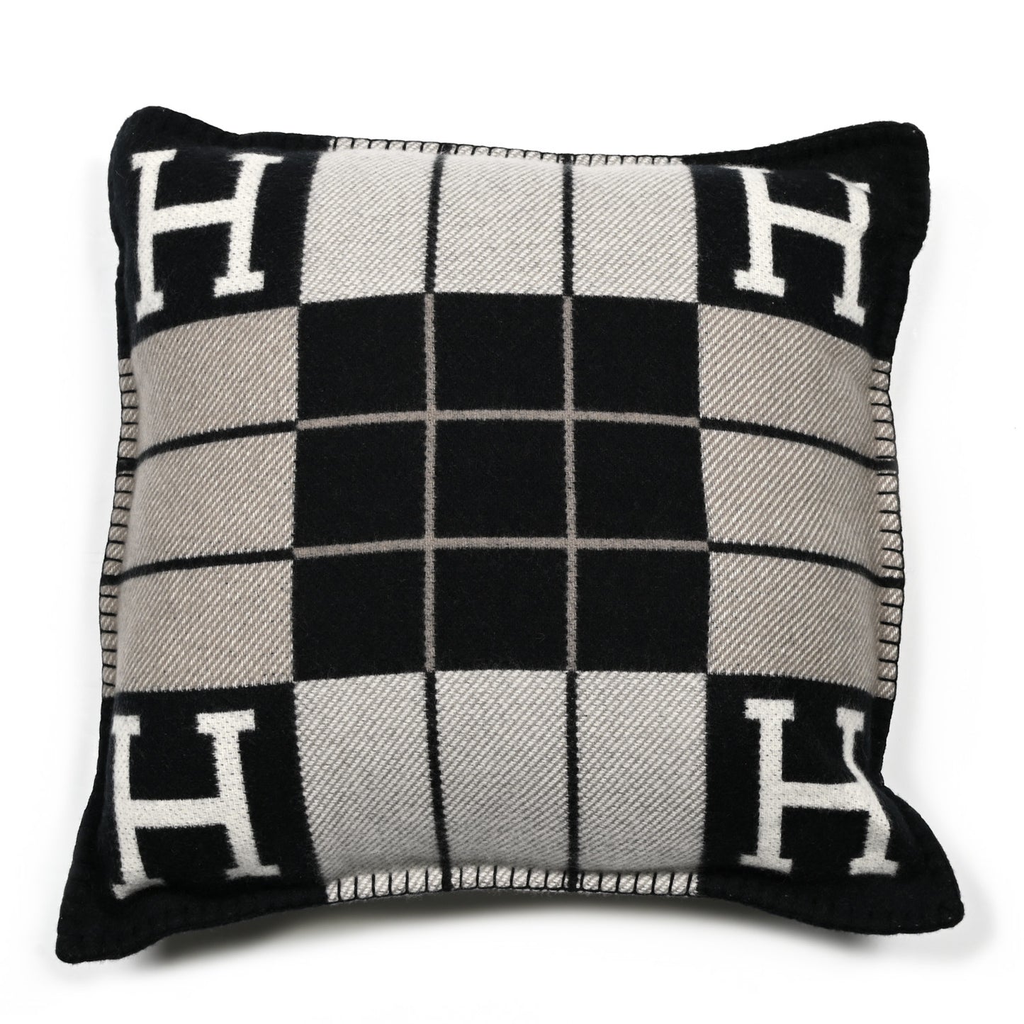 Wool Cashmere Avalon III Pillow PM Ecru Black