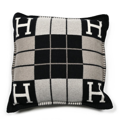 Hermes Wool Cashmere Avalon III Pillow PM Ecru Black 2 of 3