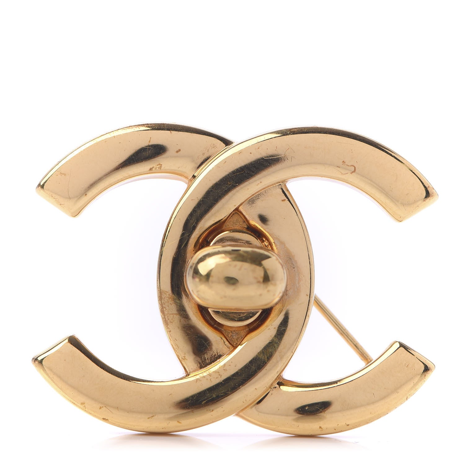 Chanel CC Turn Lock Brooch Gold 1 of 4