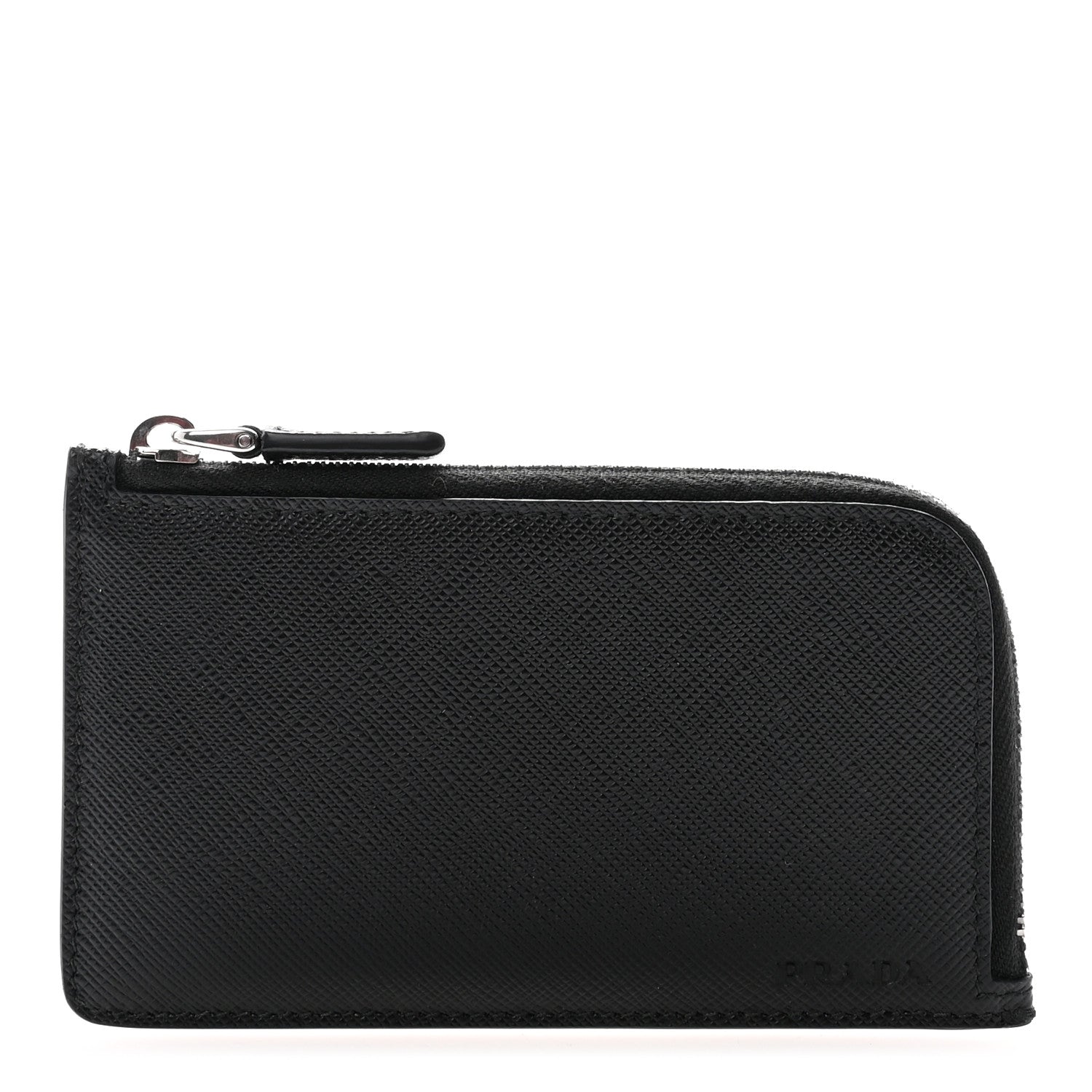 Prada Saffiano Zip Card Holder Black 1 of 8