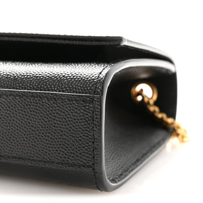 Saint Laurent Calfskin Crocodile Embossed Small Classic Monogram Kate Tassel Satchel Black 9 of 9