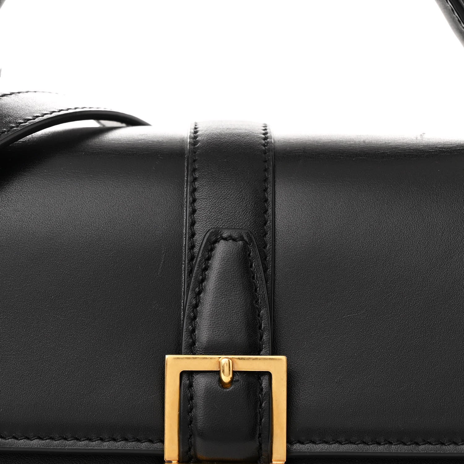 Saint Laurent Shiny Calfskin Le Fermoir Top Handle Bag Small Black 8 of 13