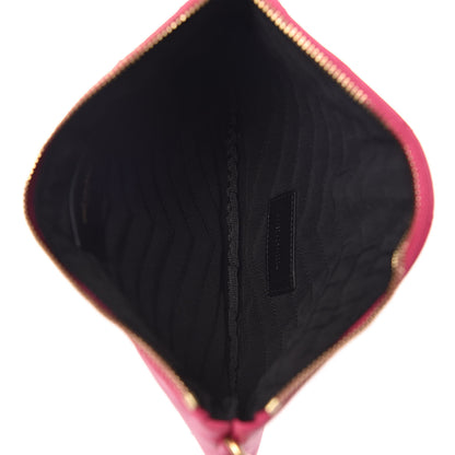Saint Laurent Calfskin Matelasse Chevron Monogram A5 Wristlet Bubblegum 7 of 10