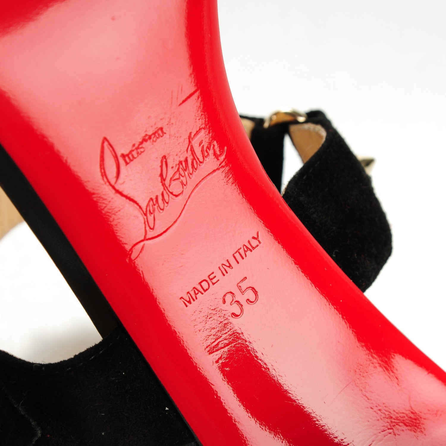 Christian Louboutin Suede Bikee Bike Sandals 35 Black 6 of 7