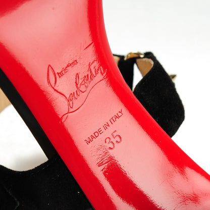 Christian Louboutin Suede Bikee Bike Sandals 35 Black 6 of 7