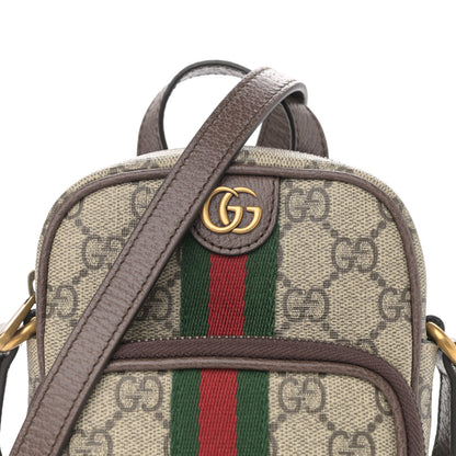 Gucci GG Supreme Monogram Web Mini Ophidia Double Zip Messenger Bag Beige New Acero 8 of 11