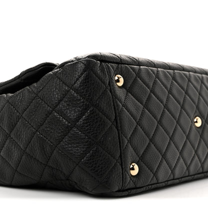 Chanel Calfskin Quilted XXL Travel Flap Bag Black 9 of 10