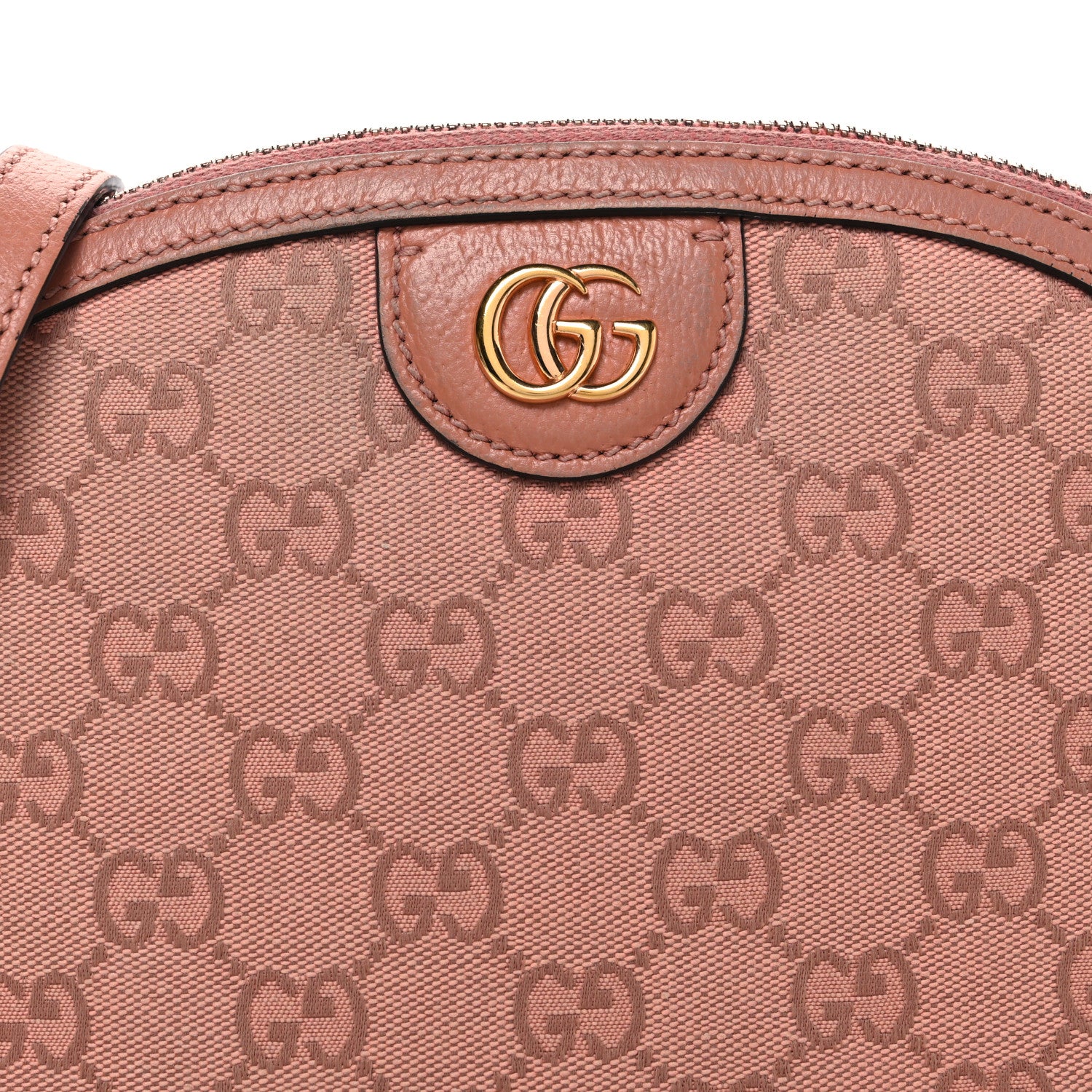 Gucci Monogram Textured Dollar Calfskin Small Ophidia Dome Shoulder Bag Cloche Rose Pink 8 of 12