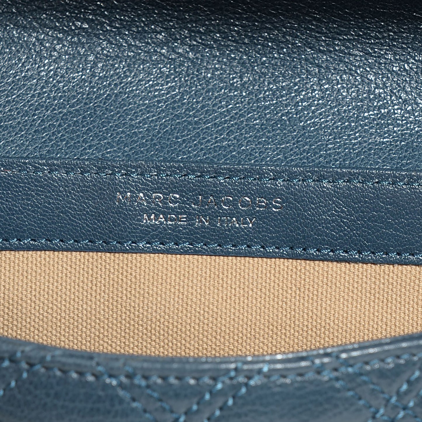 Lambskin Baroque Medium Single Flap Blue Atlantic