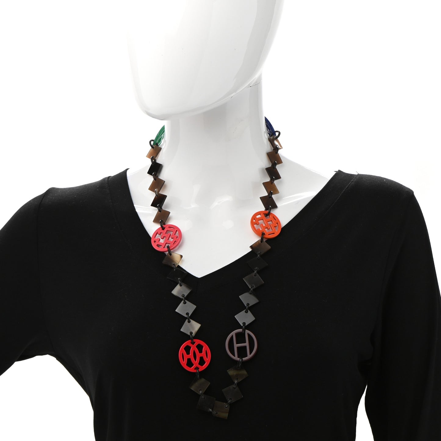 Buffalo Horn Lacquer Lena Necklace Multicolor