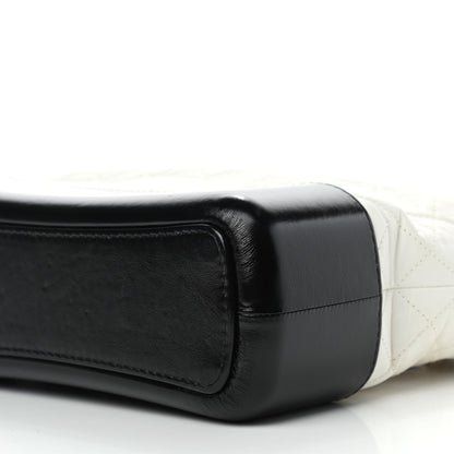 Chanel Aged Calfskin Quilted Medium Gabrielle Hobo Black White 10 of 10