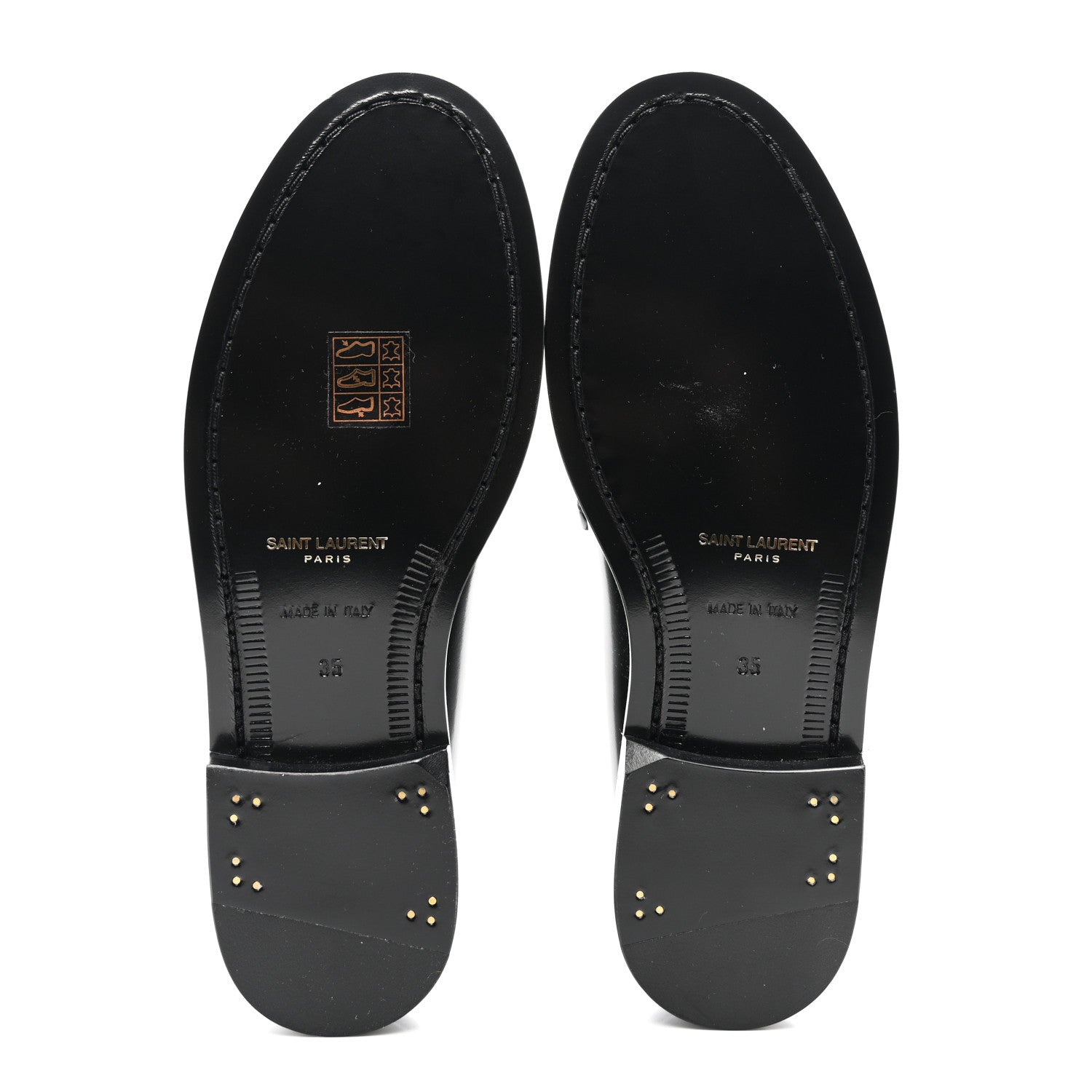 Saint Laurent Calfskin Penny Loafers 35 Black 5 of 8