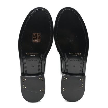 Saint Laurent Calfskin Penny Loafers 35 Black 5 of 8