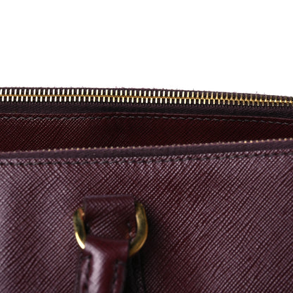 Prada Saffiano Lux Extra Large Galleria Double Zip Tote Cherry 17 of 17