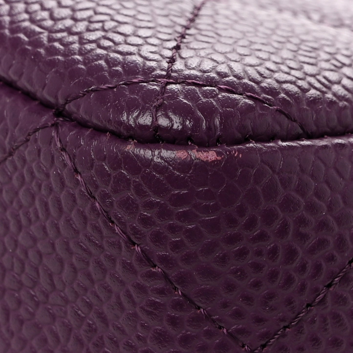 Caviar Quilted Jumbo Single Flap  Purple