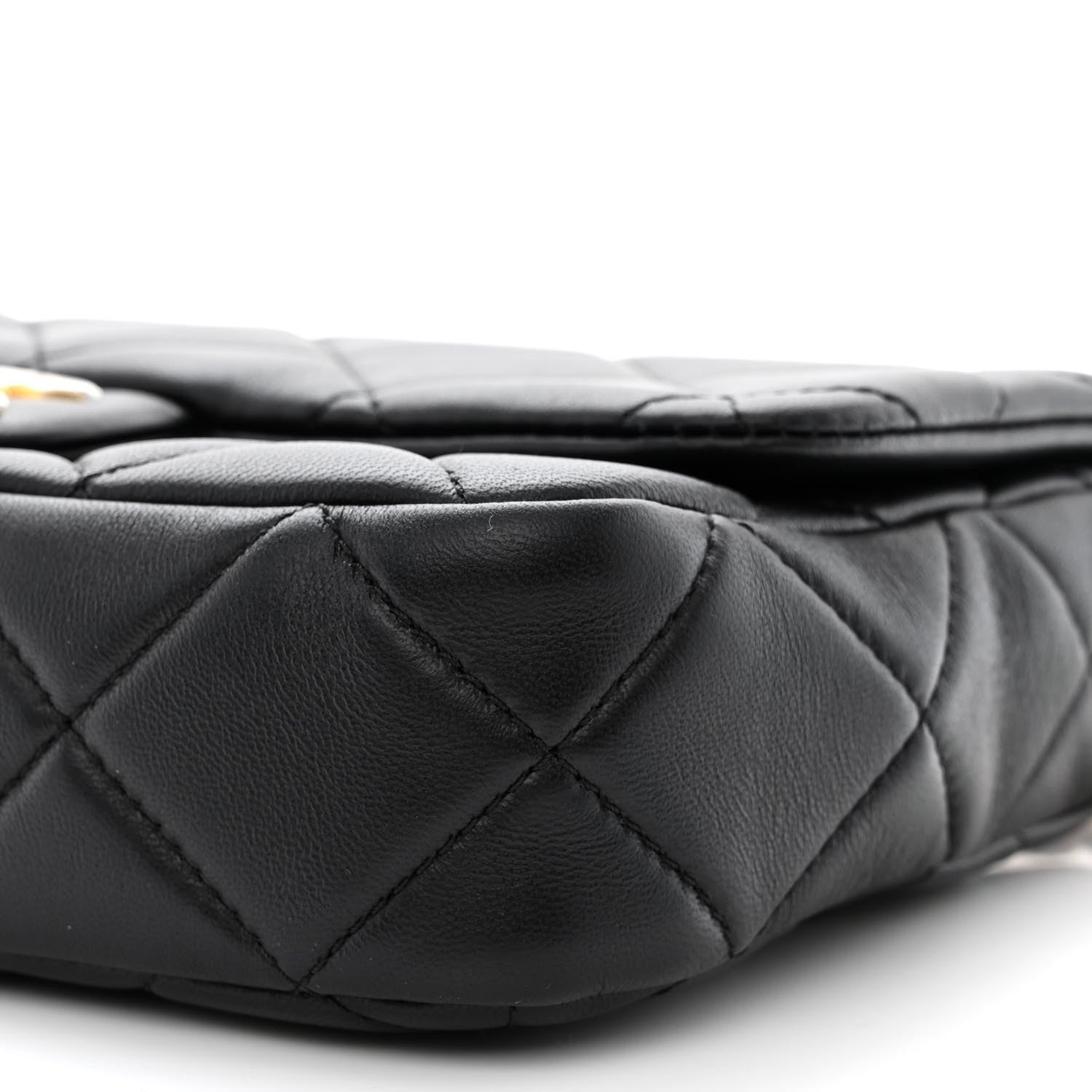 Chanel Lambskin Quilted Chain Flap Black 10 of 11