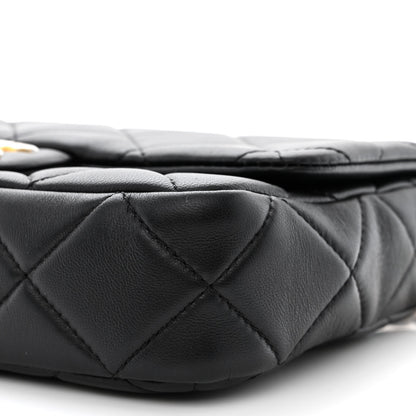 Chanel Lambskin Quilted Chain Flap Black 10 of 11