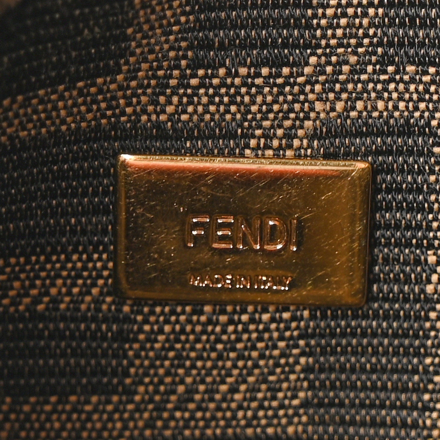 Fendi Fabric Jacquard FF 1974 Mini Baguette Tobacco Moro Black 6 of 10