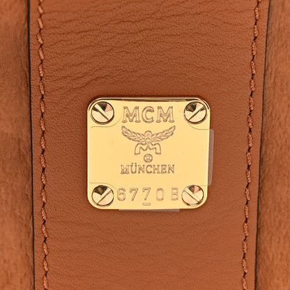 MCM Visetos Mini Liz Reversible Shopper Tote Cognac 6 of 11