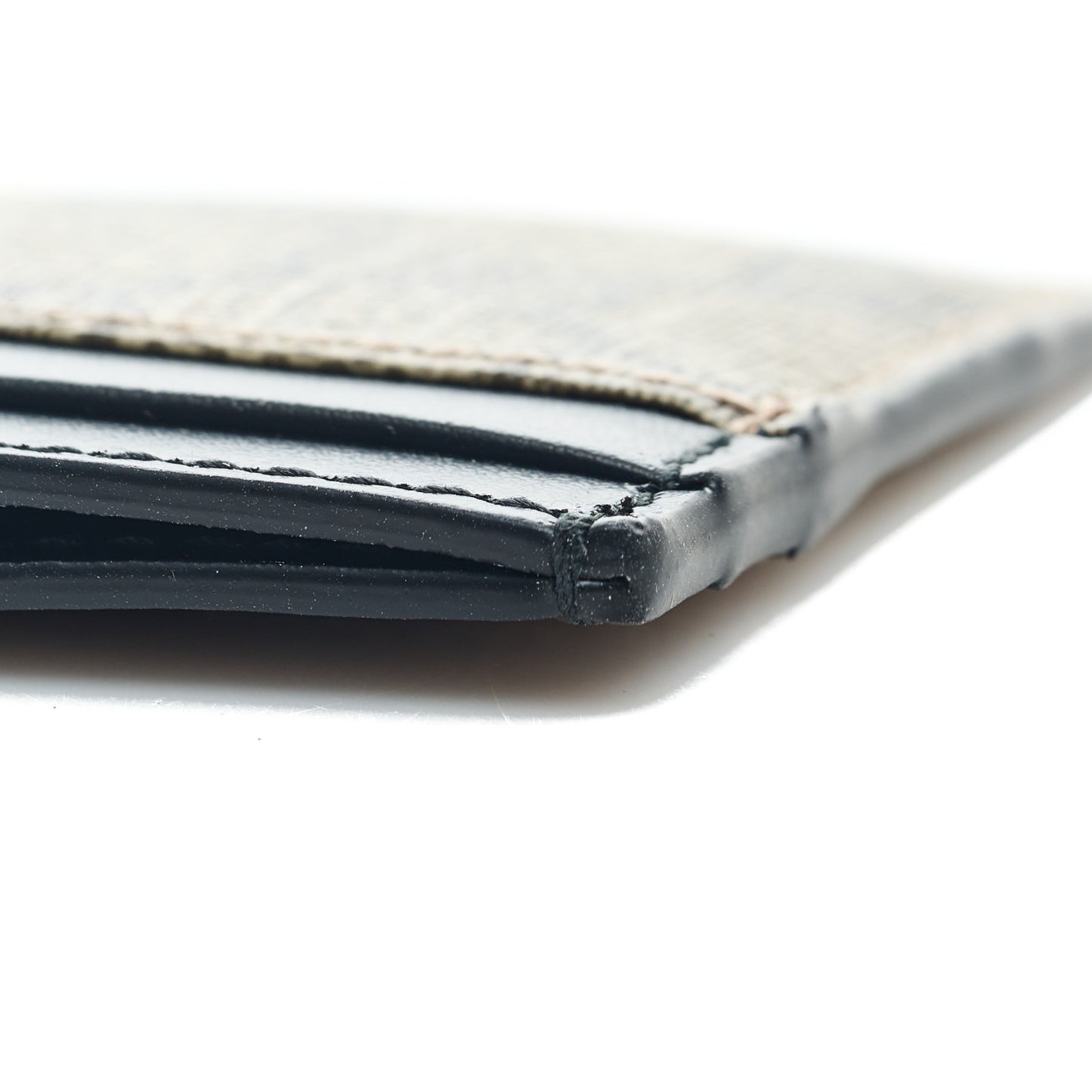 GG Supreme Monogram Calfskin Card Holder Beige Black