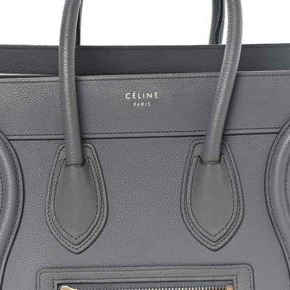 Celine Baby Drummed Calfskin Micro Luggage Kohl 7 of 11