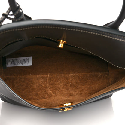 Burberry Calfskin Medium Society Top Handle Tote Dark Brown 5 of 12