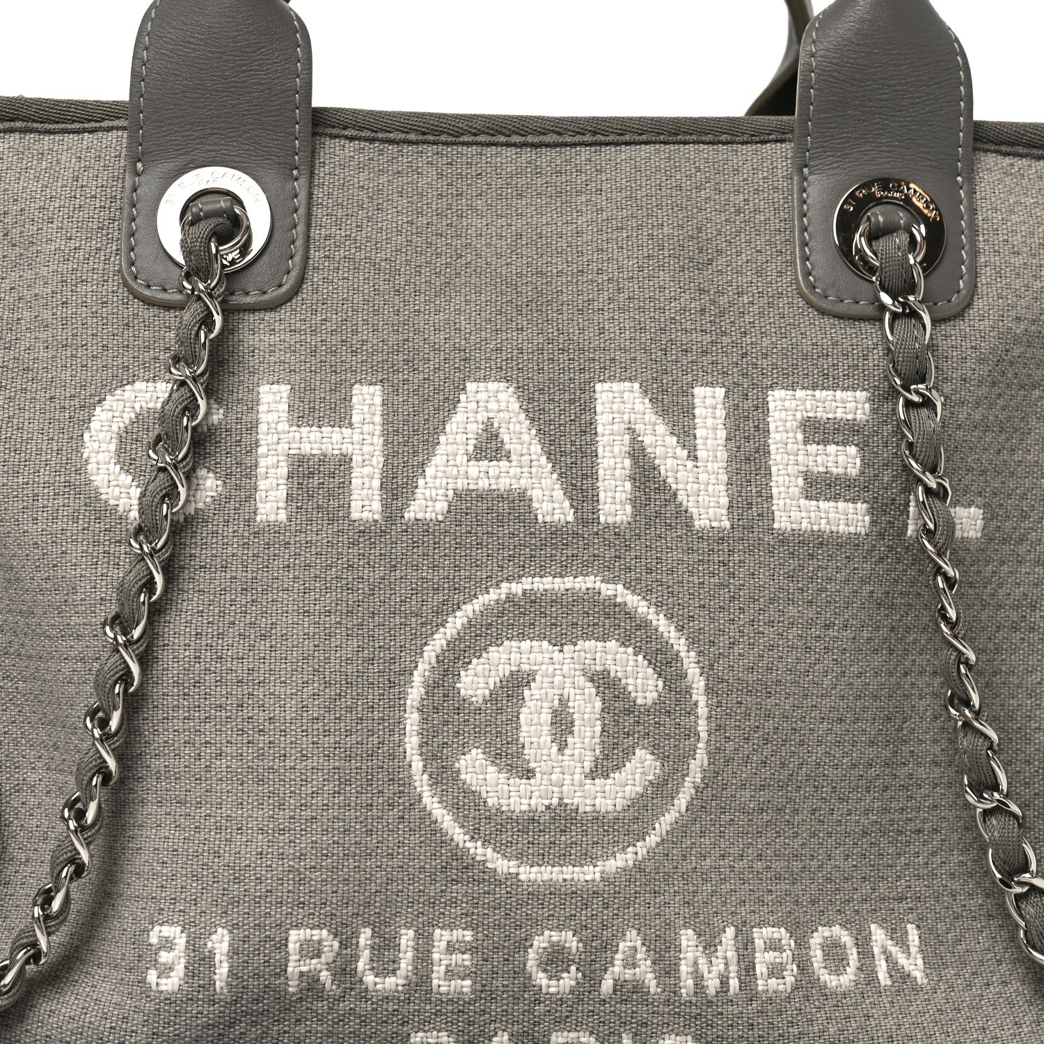 Chanel Denim Deauville Bowling Bag Grey 7 of 10