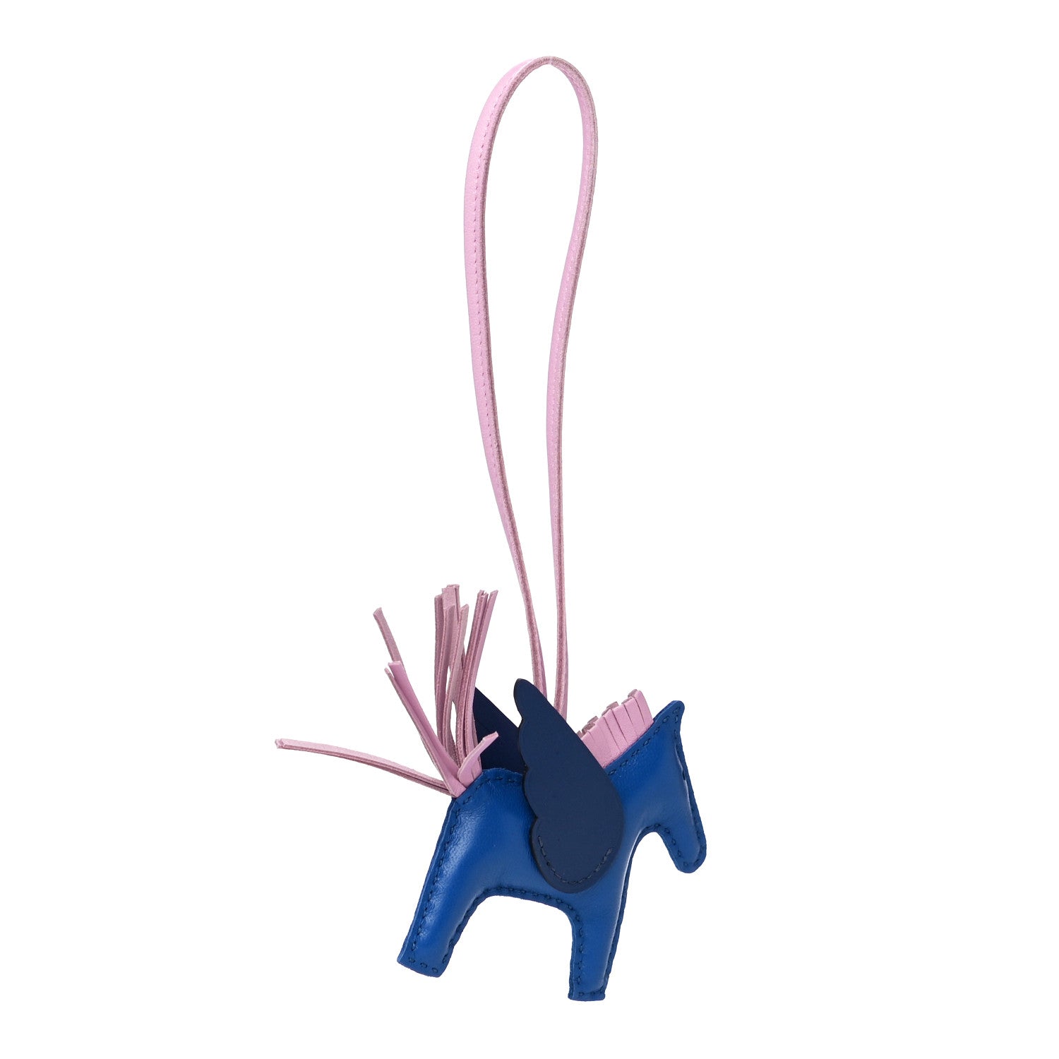 Hermes Milo Lambskin Grigri Rodeo Pegase Horse Bag Charm PM Bleu France Mauve Sylvestre Bleu Saphir 4 of 5